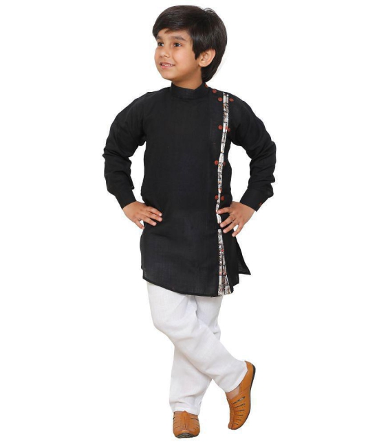 DKGF Ethnic Wear Kurta Pyjama Set for Kids and boys Boys (DE711-73BLACK2) - None