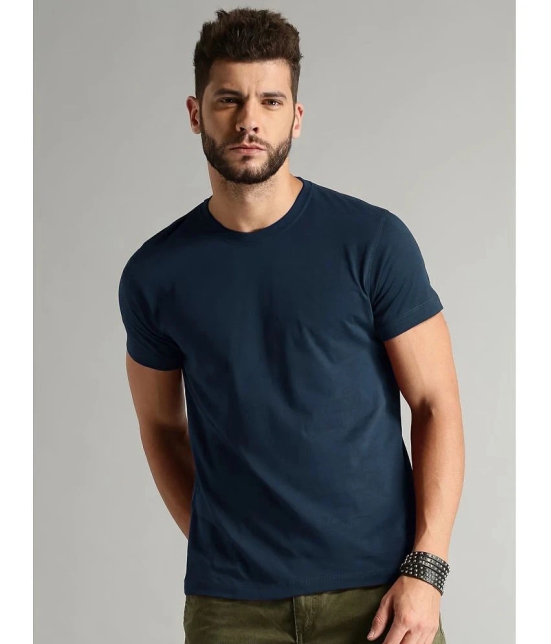 Lycos - Navy Blue Cotton Blend Regular Fit Mens T-Shirt ( Pack of 1 ) - None