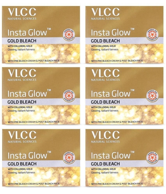 VLCC Insta Glow Gold Bleach, 30 g (Pack of 6)