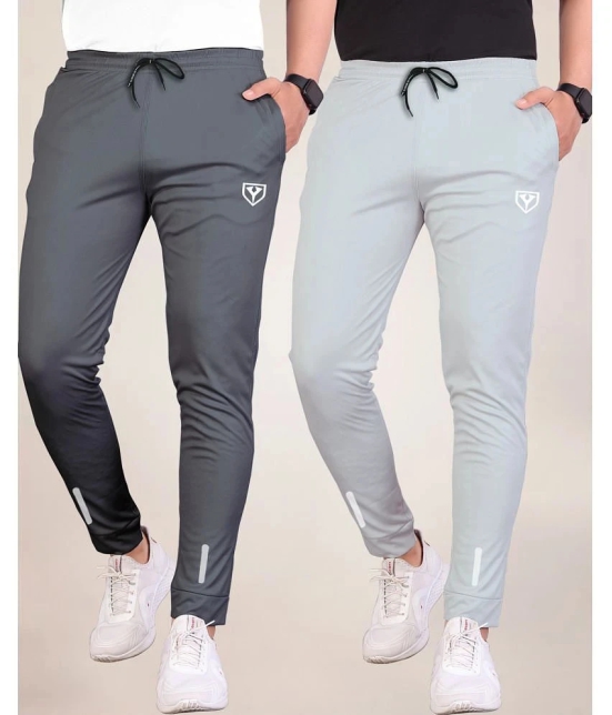 Septem Light Grey Polyester Mens Sports Joggers ( Pack of 2 ) - None