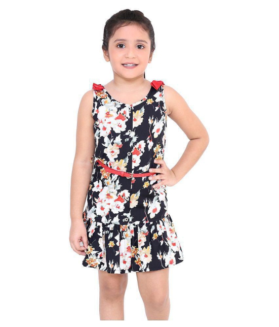 Naughty Ninos Girls Black Floral Printed Dress - None