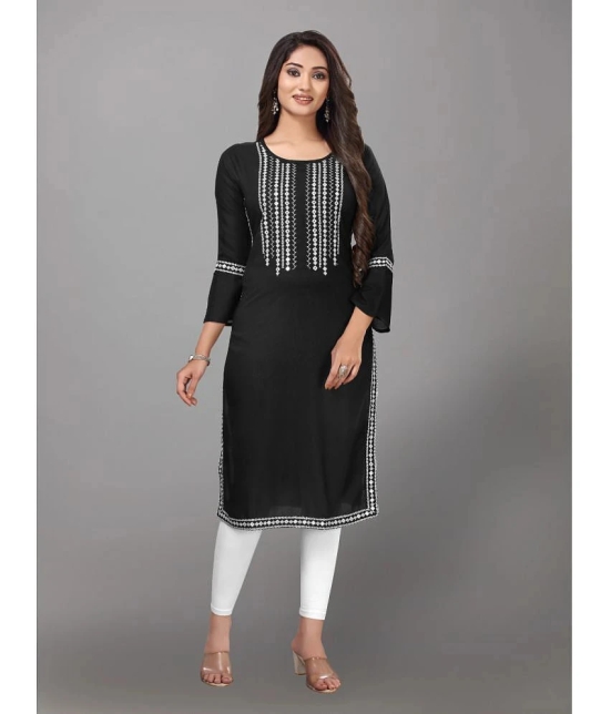 Kapadia - Black Rayon Womens Straight Kurti ( Pack of 1 ) - None