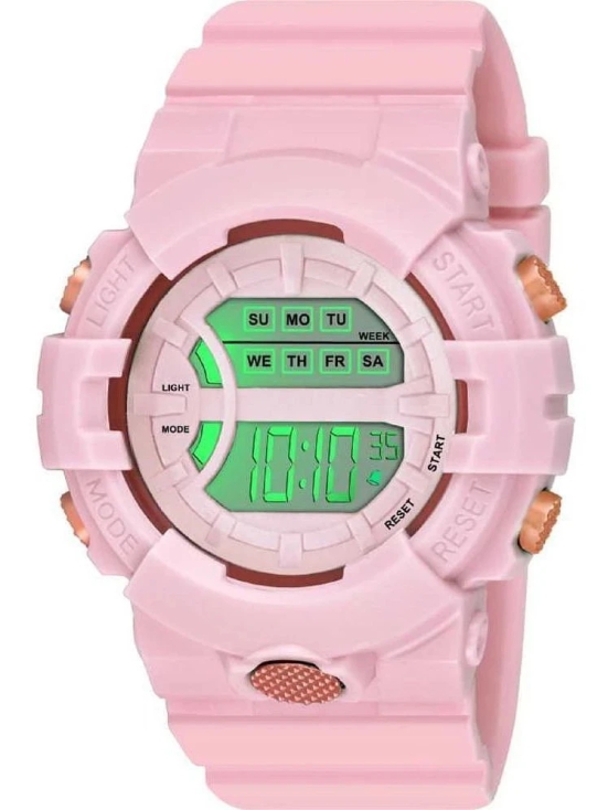 Rhonium Pink Dial Digital Girls Watch ( Pack of 1 )