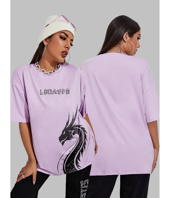 Leotude - Purple Cotton Blend Oversized Womens T-Shirt ( Pack of 1 ) - None