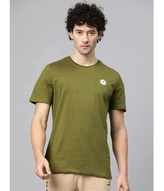 Alcis Olive Cotton Regular Fit Mens Sports T-Shirt ( Pack of 1 ) - None