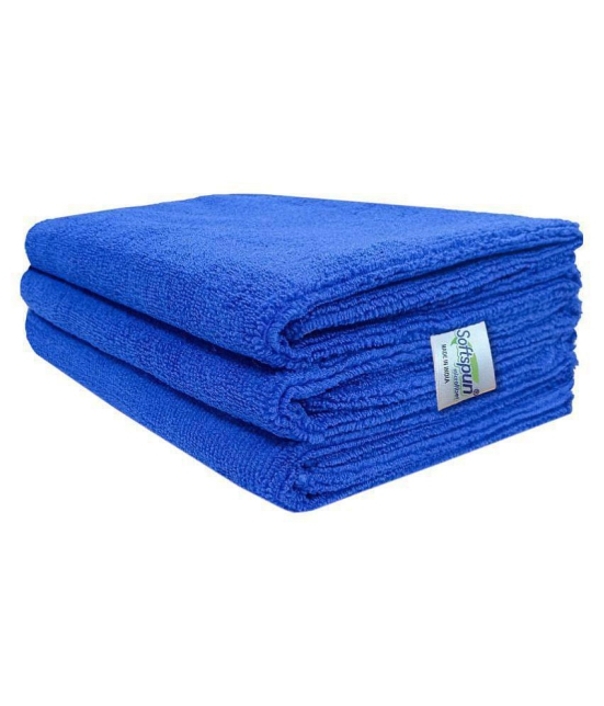 SOFTSPUN Microfiber Cloth - 3 pcs - 40x60 cms - 340 GSM Blue - Thick Lint & Streak-Free Multipurpose Cloths - Automotive Microfibre Towels for Car Bike Cleaning Polishing Washing & Detailing