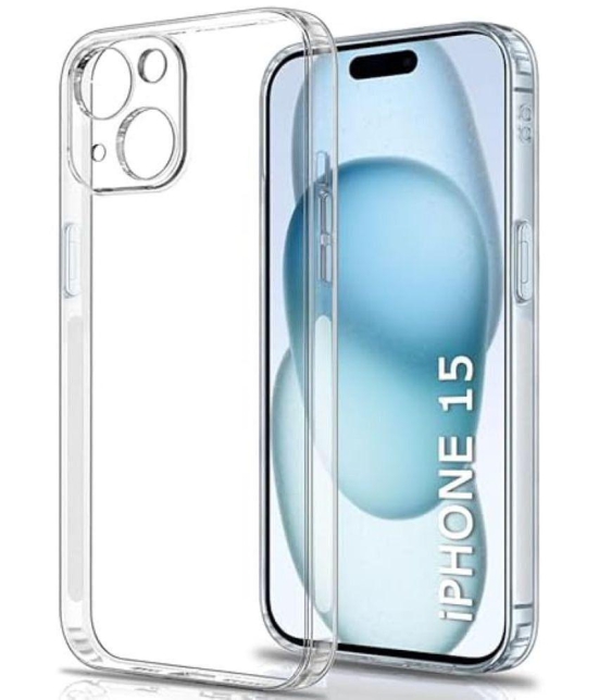 Case Vault Covers Silicon Soft cases Compatible For Silicon iPhone 15 ( Pack of 1 ) - Transparent