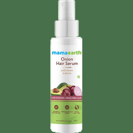 Mamaearth Onion Hair Serum - For Strong Frizz-Free Hair, Paraben & Silicone Free, 100 Ml