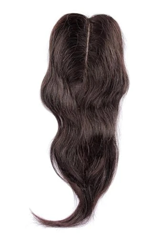 RefynHair - 100% Human Hair Topper 3X4 | 18 Inches | Medium Brown | Hairpiece | Miraj Base | 35-40 Gr | Natural Hair | Clip In | Invisible | Seamless | Real Hair Topper | Volumizer | Remy | Closure