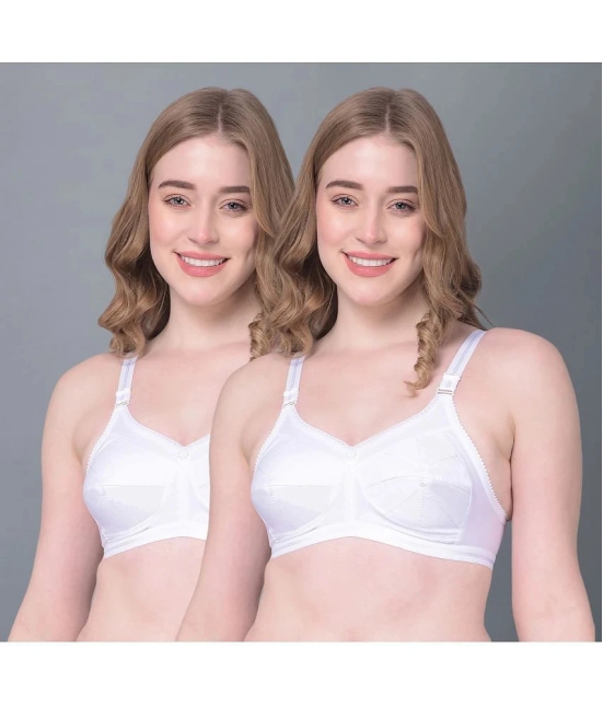 Dollar Missy Pack of 2 Cotton Womens Everyday Bra ( White ) DES-1052-WHT-PO2 - None