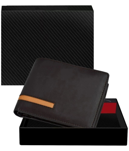 GEEO - Brown Faux Leather Mens Two Fold Wallet ( Pack of 1 ) - Brown