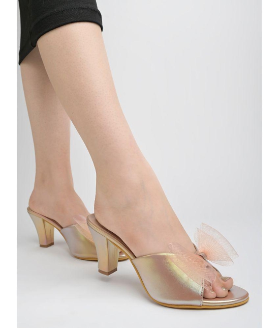 Shoetopia - Bronze Women''s Slip On Heels - None