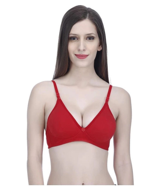 Elina Cotton T-Shirt Bra - Red - 38B