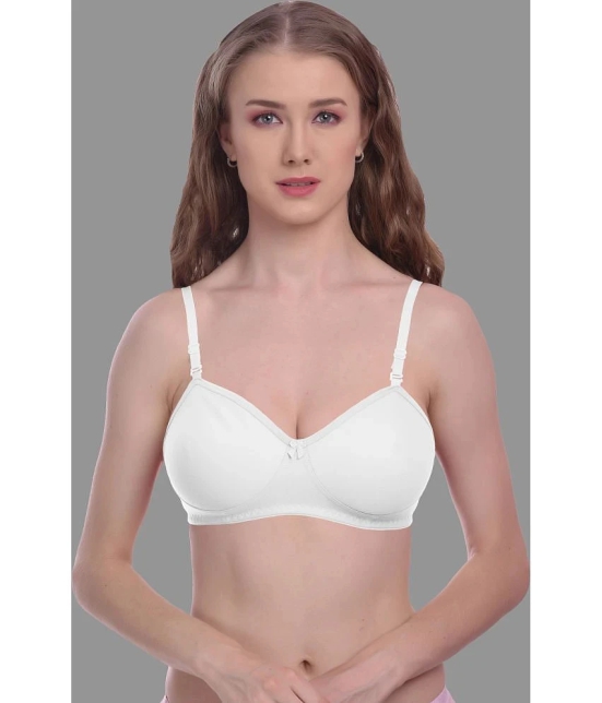 Madam Pack of 1 Cotton Blend Non Padded Womens T-Shirt Bra ( White ) - None