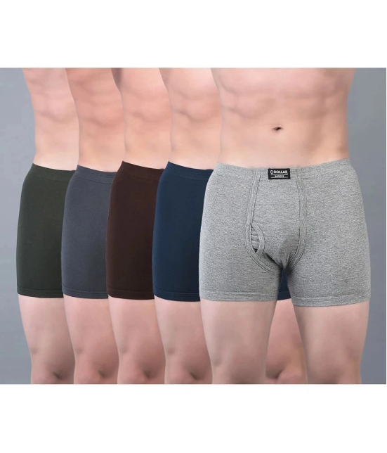 Dollar Bigboss Assorted Solid Cotton Blend Men Trunk (Pack of 5) - None