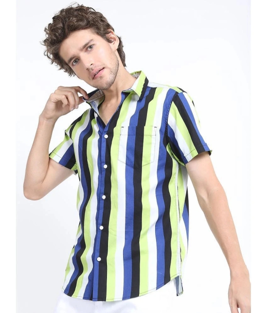 Ketch 100% Cotton Regular Fit Striped Half Sleeves Mens Casual Shirt - Blue ( Pack of 1 ) - None