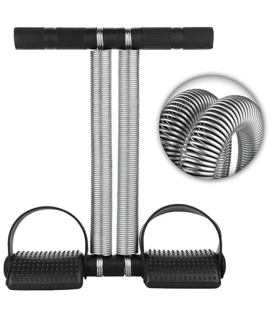 Tummy Trimmer For Men Women Waist Trimming Bicep Double Stainless Steel Spring Heavy Duty Home Gym Workout, Pack of 1 (Black)