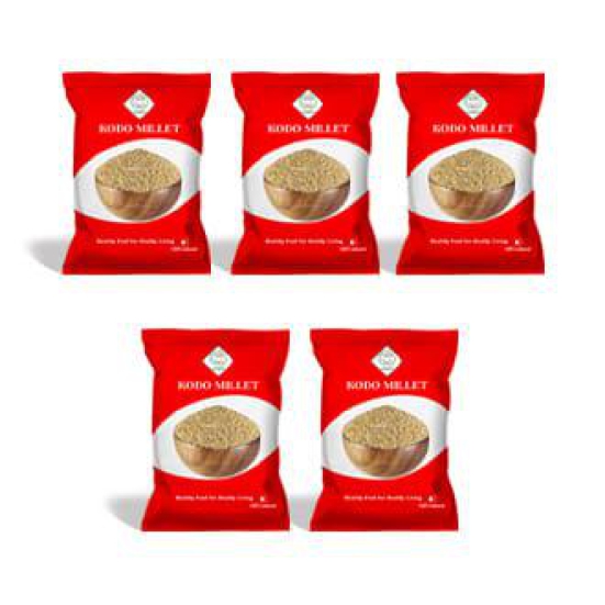 SWASTH Unpolished and Natural Kodo Millet Pack of 5 - 1kg Each (Other Names of Kodo Millet - Koden, Kodra, Varagu, Arikelu, Arika, Harka, Koovaragu, Kodua)
