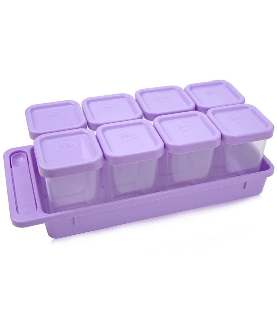 Gluman Plastic Purple Spice Container ( Set of 8 ) - Purple