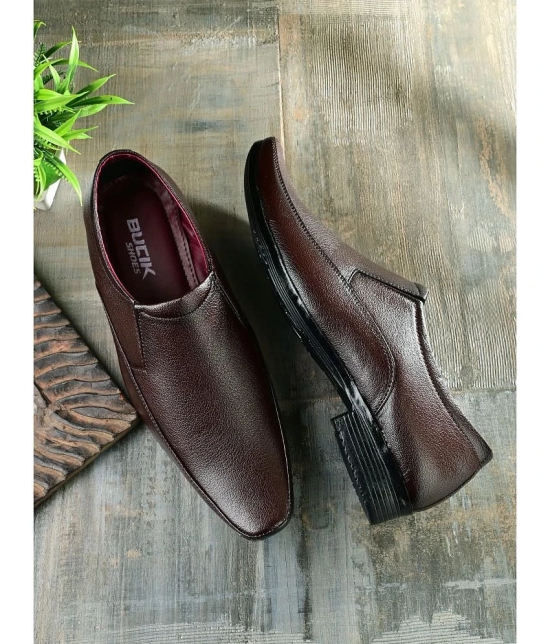 Bucik Brown Mens Slip On Formal Shoes - None