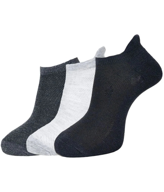 Dollar Cotton Blend Mens Self Design Dark Grey Ankle Length Socks ( Pack of 3 ) - Dark Grey