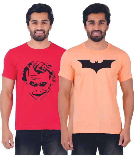 ferocious - Red Cotton Regular Fit Men's T-Shirt ( Pack of 2 ) - None