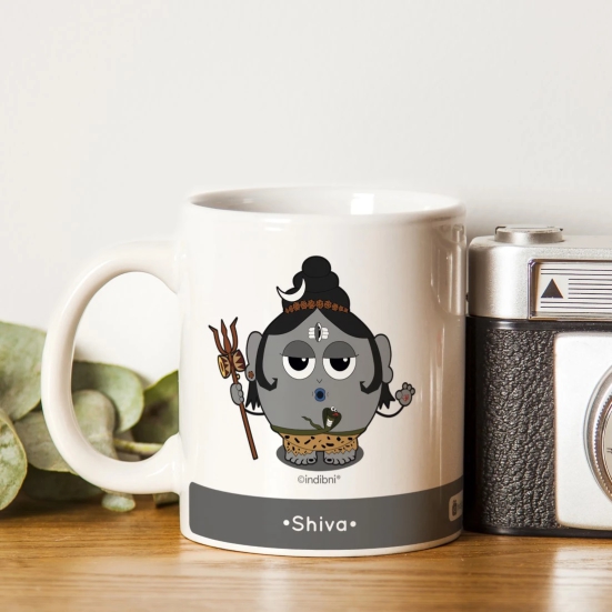 Indigifts Diwali Gift Ideas Be like Shiva Printed Grey Coffee Mug 330 ml - House Warming Gift Items, Religious Gift Items, Gift for Family, Friend, Office Colleague