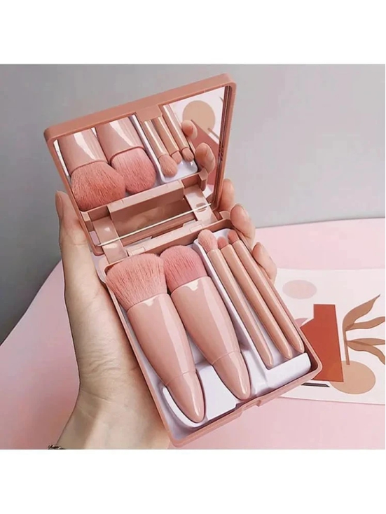 Lenon Mini Travel Makeup Brush Set with Mirror Synthetic Foundation Brush 1 Pcs 25 g