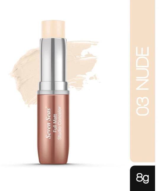 Seven Seas Full Matte Studio Concealer Stick | Full Coverage Concealer For Face Makeup (Nude)