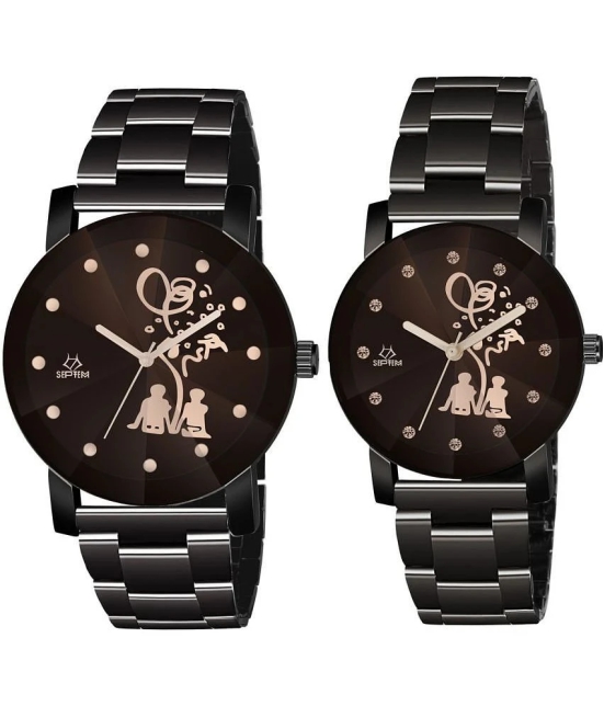 Septem Black Metal Analog Mens Watch