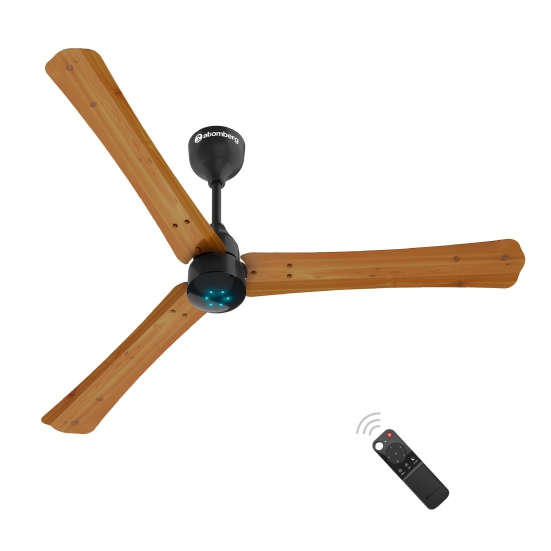 Atomberg Renesa+ 1200 mm BLDC Motor with Remote 3 Blade Ceiling Fan (Oak Wood, Pack of 1)