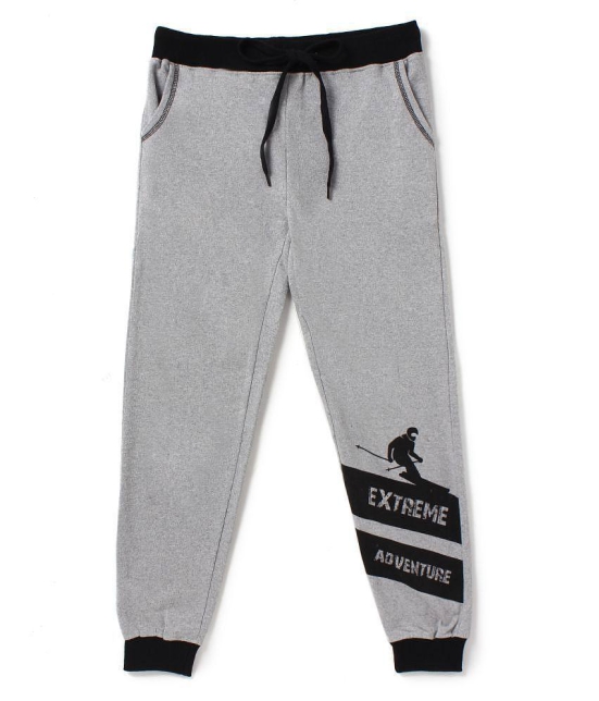 Cub McPaws Boys  Black - Grey Track Pant |Elasticated Waist|Contrast Bottom Cuff|Side Pockets|Cotton|4-12 Years - None