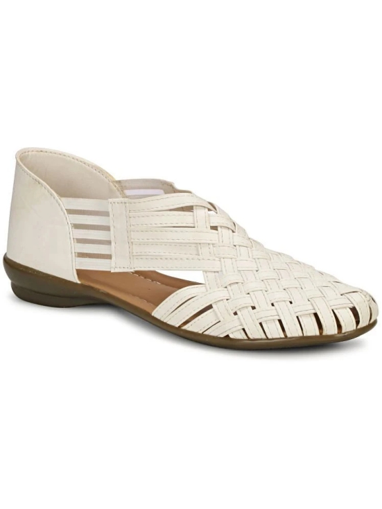 Saheb White Womens Flats - None