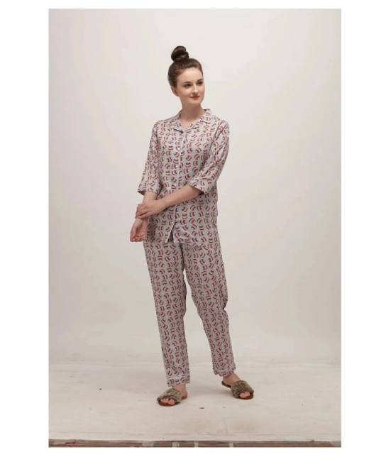 Berrylicious Rayon Nightsuit Sets - Grey - 2XL