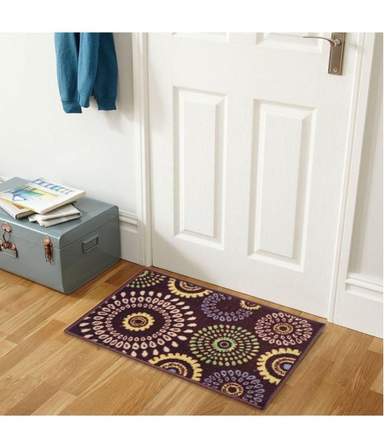 HOMETALES - Anti-skid Polypropylene Door Mat ( 57 X 37 cm ) Single - Dark Brown - Dark Brown