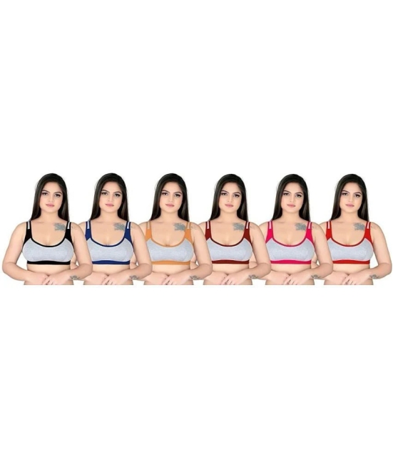 ICONIC ME Multicolor Cotton Non Padded Womens Everyday Bra ( Pack of 6 ) - None