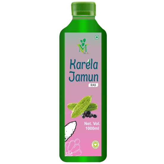 Mint Veda 100% Pure Natural Karela Jamun Juice Which Controls SBlood Sugar, Lowers Bad Cholesterol Naturally, Sugar Free Healthy Herbal Juice, 1 Litre Pack of 1