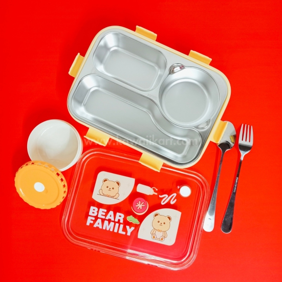 Bear Family Lunch Box - Orange