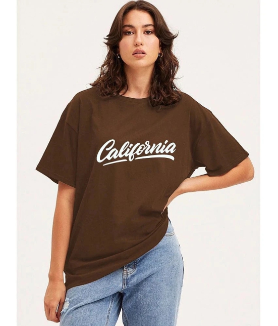 clafoutis Brown Cotton Loose Fit Womens T-Shirt ( Pack of 1 ) - None