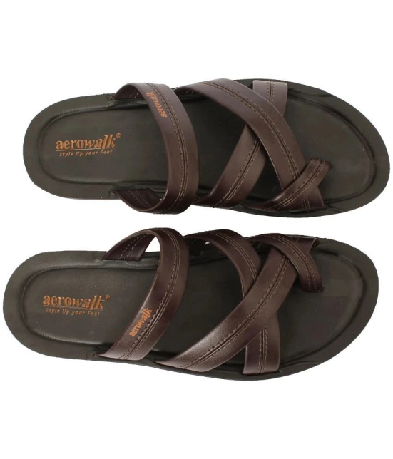 Aerowalk - Brown Mens Thong Flip Flop - None