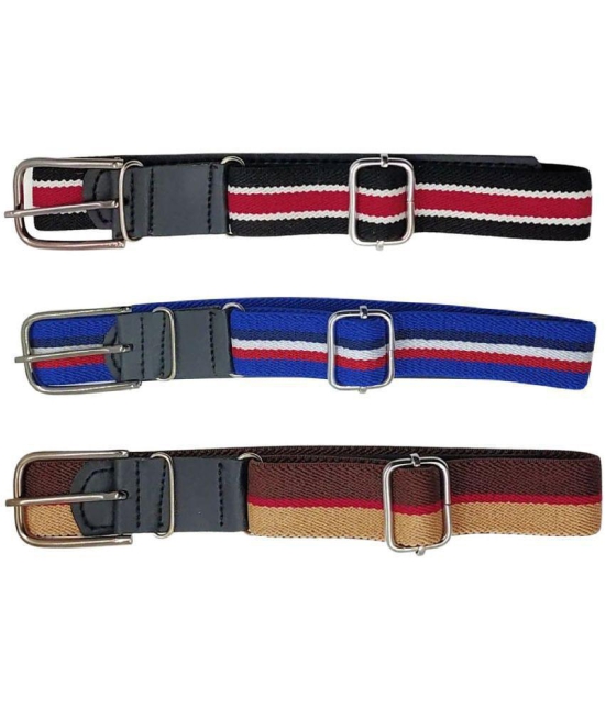 Zacharias Boy's Stretchable Striped Cotton Belt for kids (A-05_Multicolor_Pack of 3) ( 1-4 Years) - None