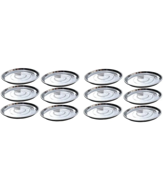 Dynore 12 Pcs Stainless Steel Silver Full Plate - Silver