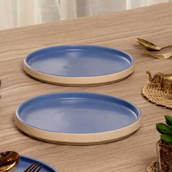 Matte Rim Side Plate | Set of 2 Jodhpur Blue