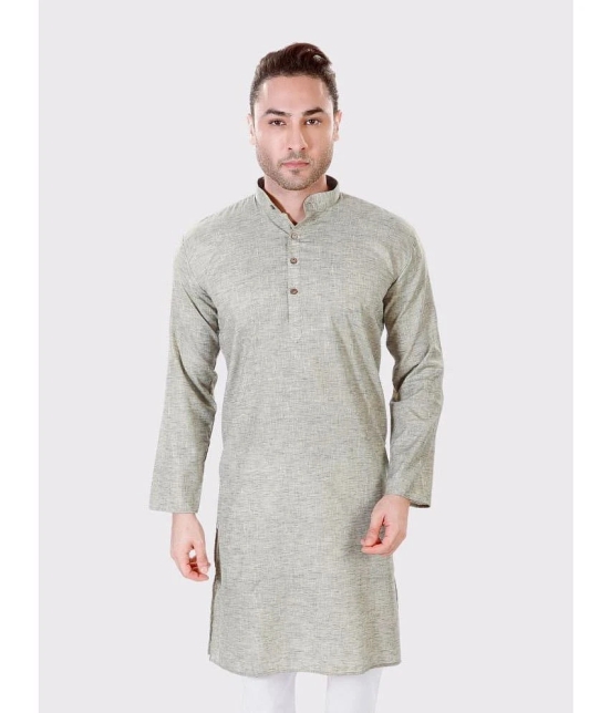 Maharaja - Grey Cotton Mens Regular Kurta ( Pack of 1 ) - None