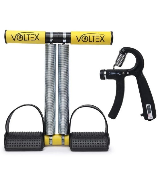 VOLTEX  Yellow Double Spring Tummy Trimmer With counter hand grip  Home Gym Exerciser - Multi Color