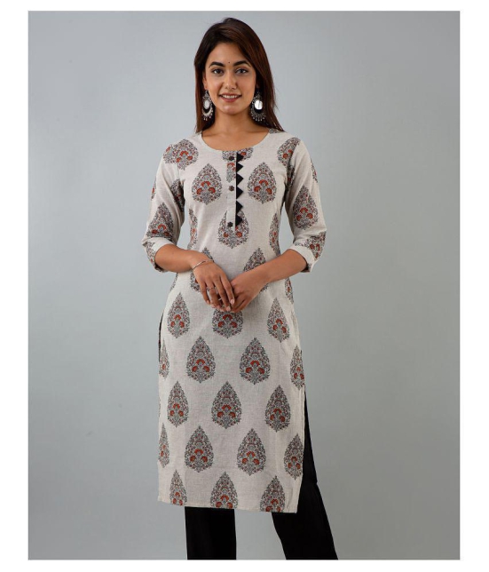 Doriya - Off White Cotton Blend Women's Straight Kurti - L