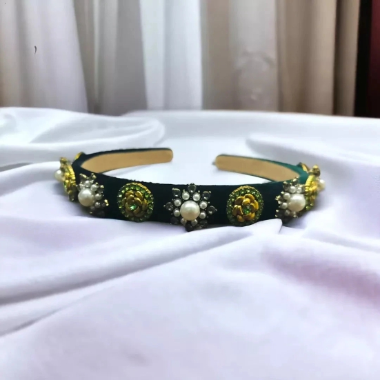 Magnificent Mughal Hairband-Green