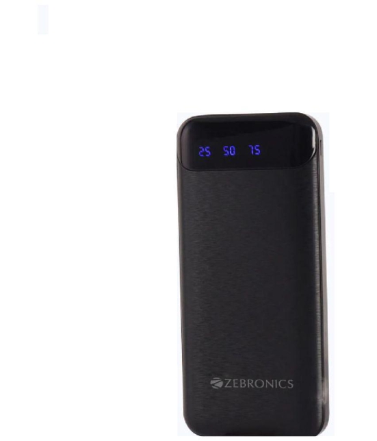 Zebronics 10000 -mAh 5V/2A Li-Polymer Power Bank - Black