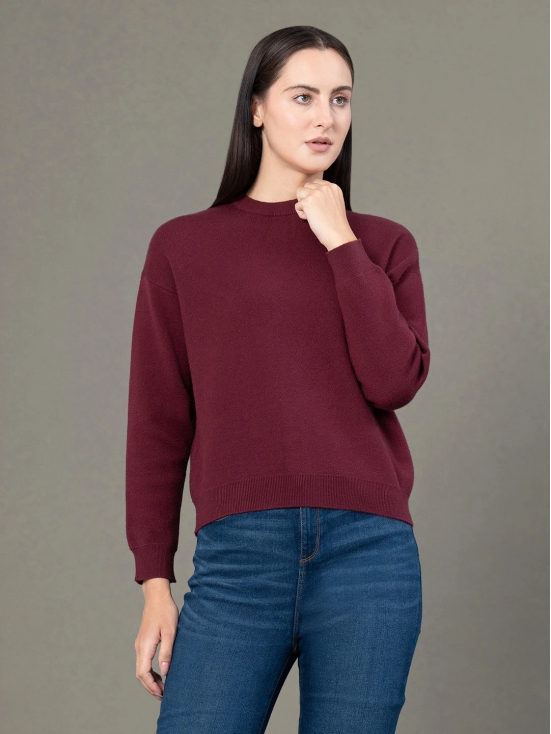 RedTape Round Neck Solid Sweater for Women |  Everyday Comfort