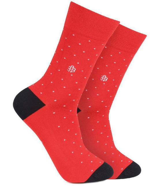 Bonjour - Red Cotton Mens Full Length Socks ( Pack of 1 ) - Red